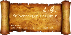 Lövenberger Gellén névjegykártya